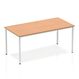 Image of Impulse Straight Table 1600 Oak Box Frame Leg Silver