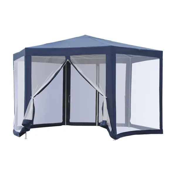 image of Outsunny Garden Hexagonal Gazebo Outdoor Canopy Patio Party Tent Market Marquee 84C-044BU