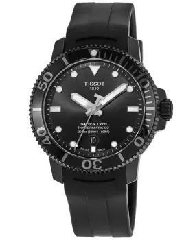 image of Tissot Seastar 1000 Black PVD Rubber Strap Mens Watch T120.407.37.051.00 T120.407.37.051.00