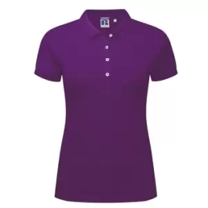 image of Russell Womens/Ladies Stretch Short Sleeve Polo Shirt (2XL) (Ultra Purple)