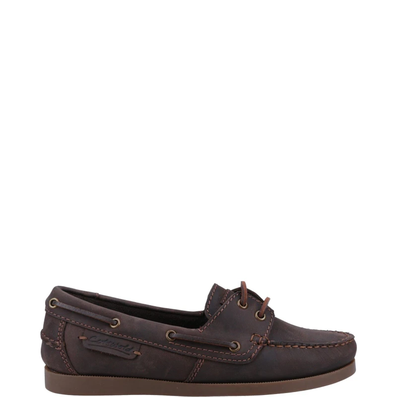 Image of Cotswold Mens Bartrim Slip On Leather Boat Shoes UK Size 12 (EU 46) BROWN COT814-BROWN-12