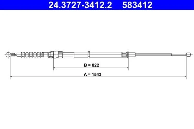 Image of Handbrake cable ATE 24.3727-3412.2