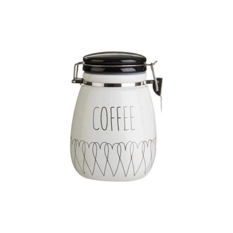 Image of Premier Housewares Maison by Premier Heartlines Coffee Canister White