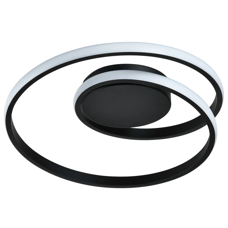 Image of Happy Homewares Modern Single Loop Strip Flush LED Powered Ceiling Light Fitting in Black Unisex