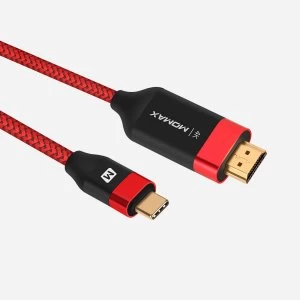 image of Momax Type C to HDMI cable (2m) DTH1R - Red