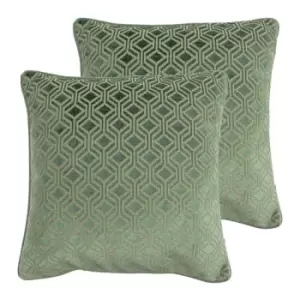 image of Paoletti Avenue Twin Pack Polyester Filled Cushions Mint