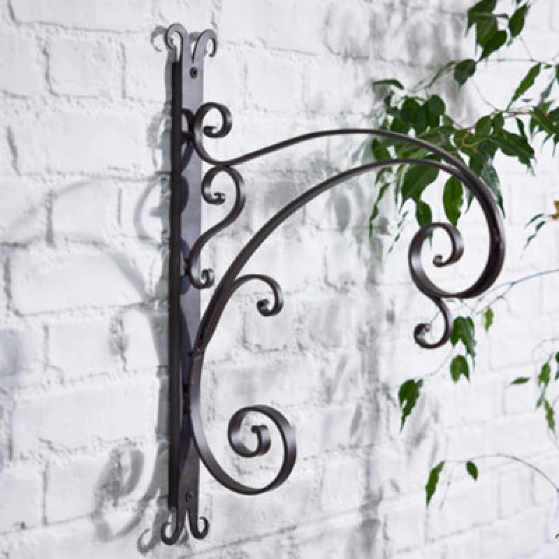 Image of Dibor Vintage Ornate Scrolled Wall Mounted Decorative Garden Basket Bracket in Brown Size: 1 Pack Brown Unisex 1 Pack