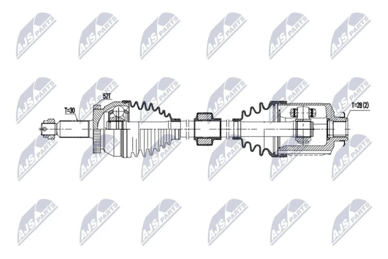 Image of NTY NPW-HY-669 Drive shaft 6-Speed Manual Transmission, Front Axle Right Drive Shaft (13)