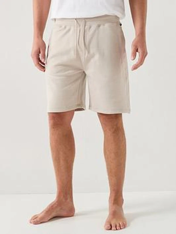Image of Boss Mens BOSS Fleece Jogger Shorts with Logo Detail Fleece Shorts S Grey 47235302350