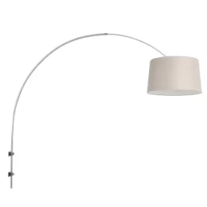 Image of Sparkled Light Cylindrical Pendant Ceiling Light Brushed Steel, Grey Shade