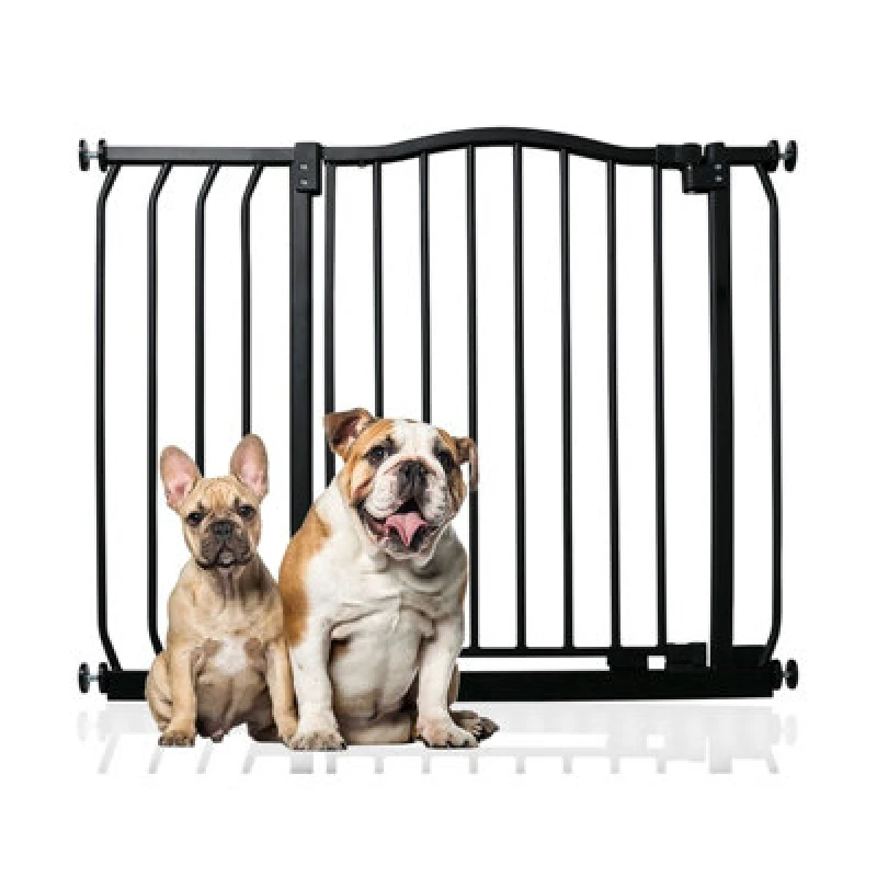 Image of Bettacare Curved Top Dog Gate, 89Cm - 98Cm, Matt Black, Pressure Fit Pet Gate For Dog And Puppy, Pet And Dog Barrier