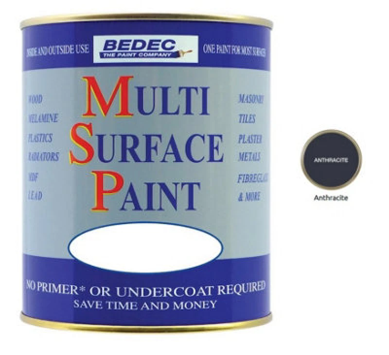 Image of Bedec Multi Surface Paint - Satin - Anthracite - 5 Litre