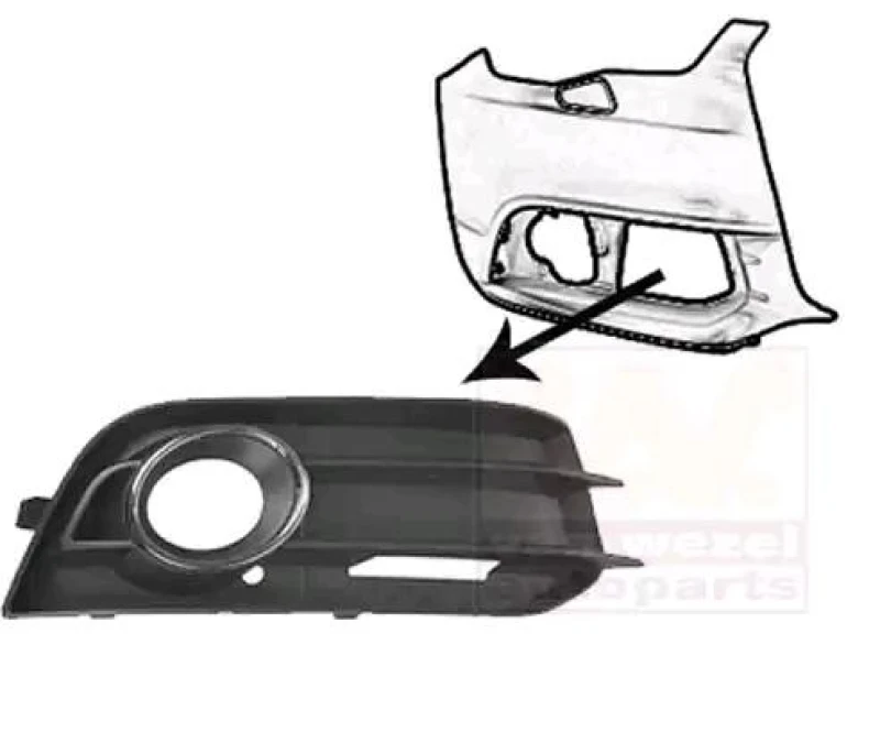 Image of VAN WEZEL 0301594 Bumper Grill ** Equipart ** Fitting Position: Right Front, with hole(s) for fog lights Ventilation Grille,bumper (244)