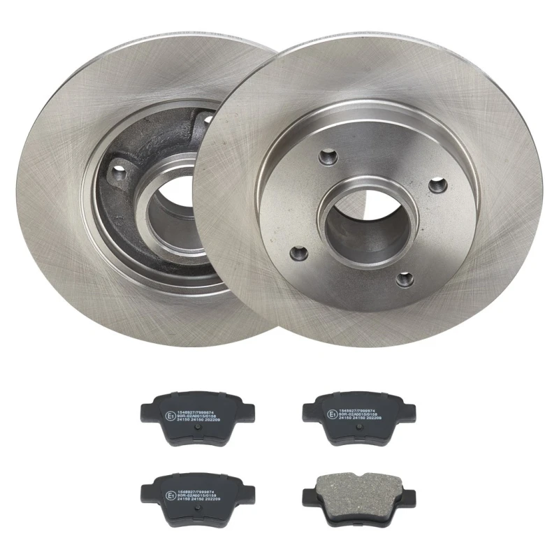 Image of RIDEX 3405B2180 Brake disc and pads set Rear Axle, Brake Disc Type: Solid Brake Set,disc brakes (3405)