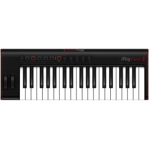 image of IK Multimedia iRig Keys 2 Pro - Compact Universal MIDI Keyboard with 37 Mini-Keys and Audio Output for iPhone iPad Android...