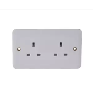 Image of Schneider Electric Lisse White Moulded - Unswitched Double Power Socket, Single Pole, 13A, GGBL3060, White, Pack of 5