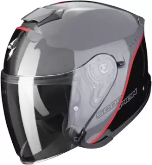 Image of Scorpion EXO-S1 Essence Jet Helmet, black-grey-red, Size S, black-grey-red, Size S