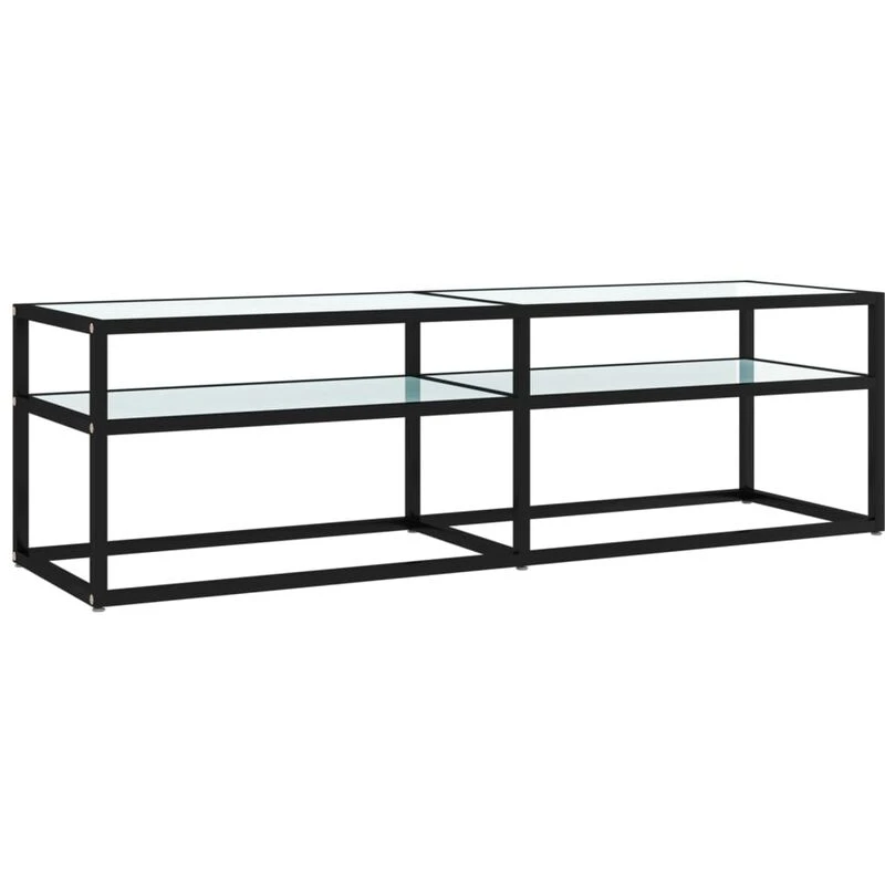Image of VIDAXL Vidaxl - tv Cabinet White Marble 140x40x40.5cm Tempered Glass 8720286463130