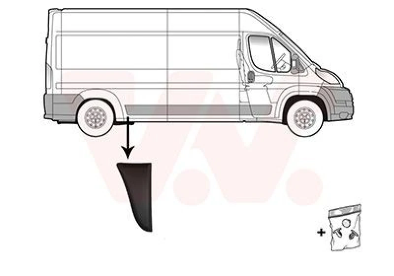 Image of VAN WEZEL Trim / Protective Strip, sidewall VAN WEZEL 1652416