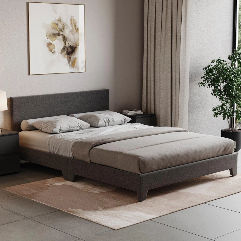 Image of Lassic Vida Designs Victoria Double Bed UKFR Dark Grey Linen unisex Double