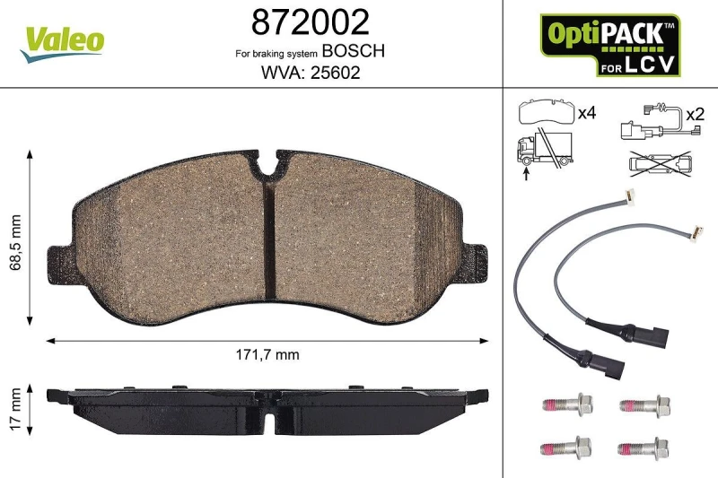 Image of Brake pad set VALEO 872002