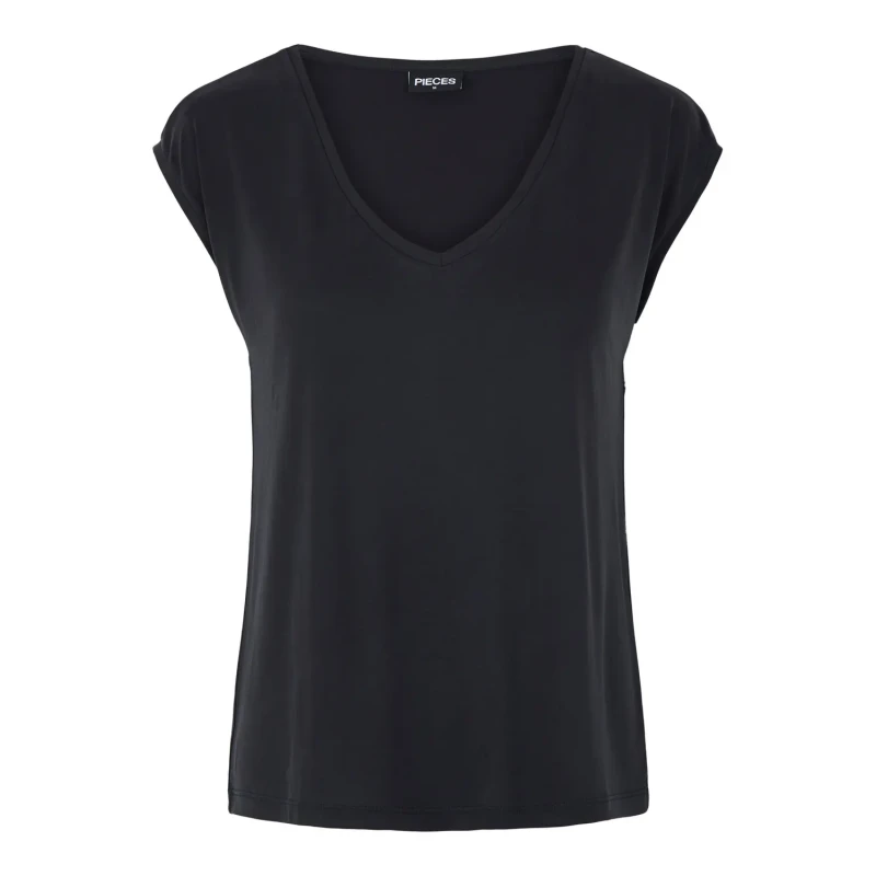 Image of Pieces V-Neck T-Shirt Black Women XS;S;M