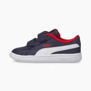 Image of PUMA Smash V2 Kids Trainers, Peacoat/White Size 6 Shoes