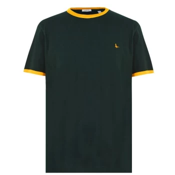 image of Jack Wills Pentworth Ringer T-Shirt - Dark Green