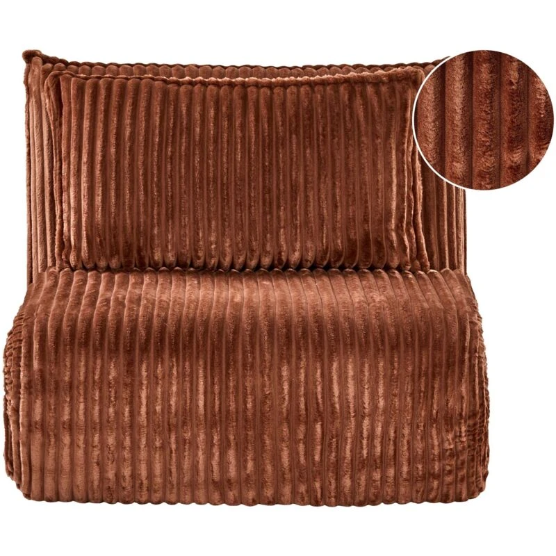 Image of Beliani Single Sofa Bed Lysekil Corduroy Golden Brown