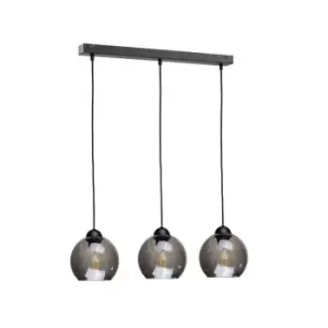 image of Yuno Bar Pendant Ceiling Light Black, 60cm, 3x E27