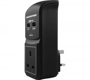 Image of Monster CorePower 100 Surge Protector 1-Socket Plug Adapter with USB