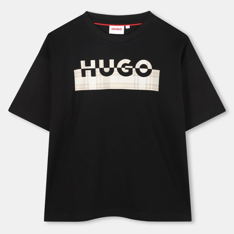 Image of Hugo Kids Print Short Sleeve T-Shirt Black male 8Y