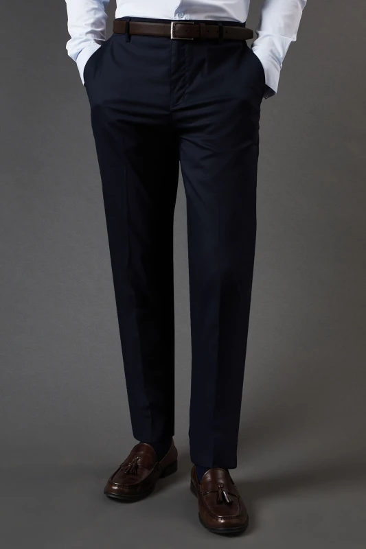 Image of Burton Mens Navy Slim Fit Smart Trousers Navy 36R Male BBB05308