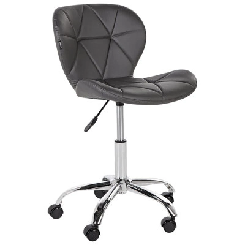 Image of Beliani Desk Chair Valetta Faux Leather Graphite Grey