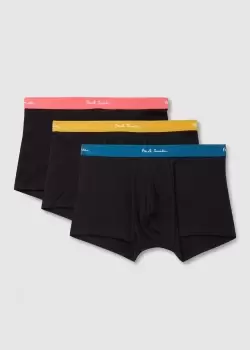 Image of Paul Smith Mens Colour Band Trunk 3 Pack In Black/Multi