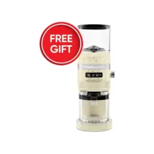 image of KitchenAid - Artisan Burr Grinder Almond Cream With free Gift