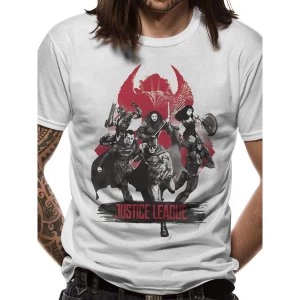 Image of Justice League Movie - Fight Mens Large T-Shirt - White