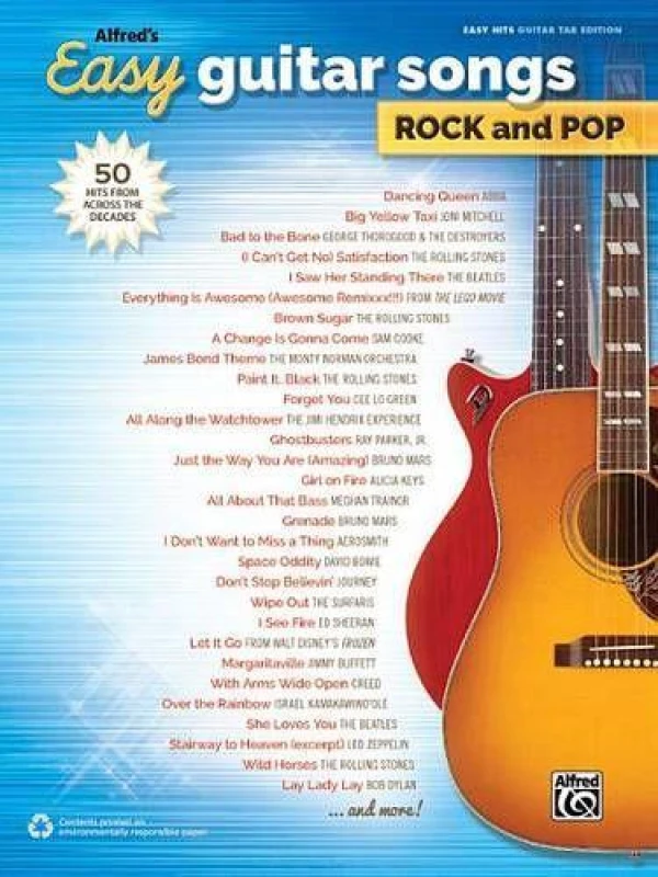 Image of Alfreds Easy Guitar Songs -- Rock and Pop by Alfred Publishing Book