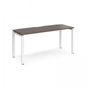 Image of Adapt starter unit single 1600mm x 600mm - white frame and walnut top
