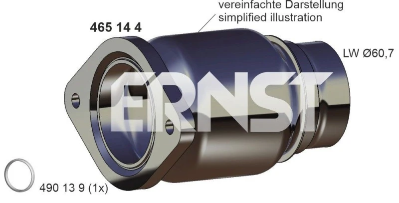 Image of Repair Pipe, catalytic converter ERNST 465144