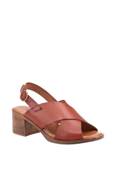 Image of Hush Puppies 'Gabrielle' Smooth Leather Sandals Tan