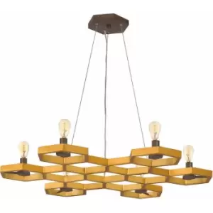 Image of Loops - 6 Bulb Ceiling Pendant Light Fitting Sunset Gold LED E14 60W Bulb