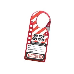 Image of Master Lock Snap-on Hasp Lockout Labelled