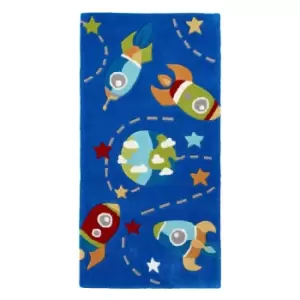 Image of Kids Bright Space Ship Rug