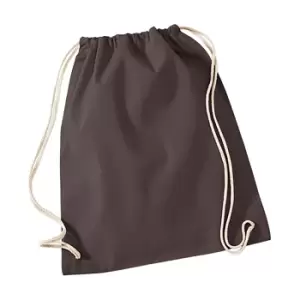 Image of Westford Mill Cotton Gymsac Bag - 12 Litres (Pack of 2) (One Size) (Chocolate)
