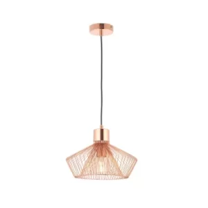 Image of 1 Light Pendant Copper Plate, E27