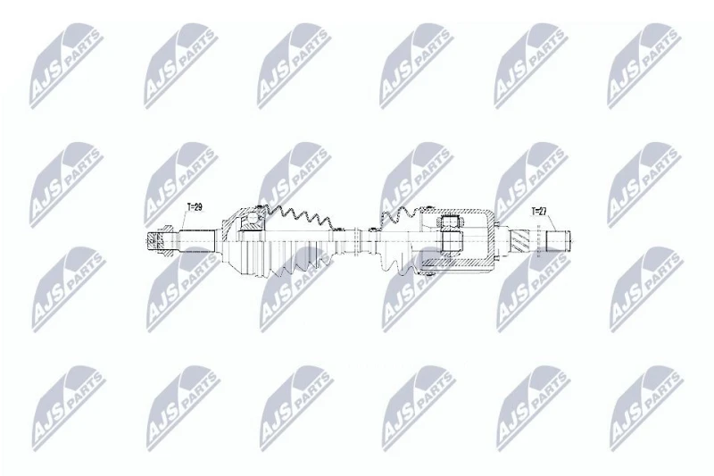 Image of NTY NPW-NS-055 Drive shaft CVT automatic transmission (stepless), Front Axle Left Drive Shaft (13)