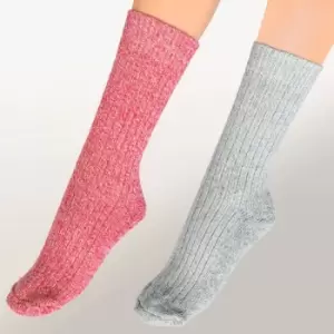 Image of Couture Womens/Ladies Boot Socks (Pack of 2) (4 UK-7 UK) (Black/Navy)