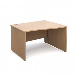 Image of Maestro 25 PL Right Hand Wave Desk 1200mm - Beech Panel Leg Design