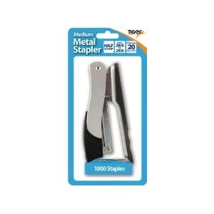 image of Tiger Medium Metal 266 Stapler FOC 1000 Staples Pack of 6 301510